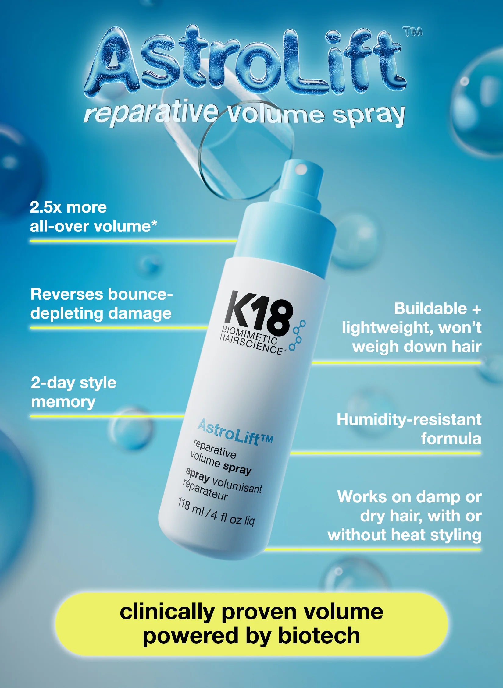 K18 AstroLift™ reparative volume spray