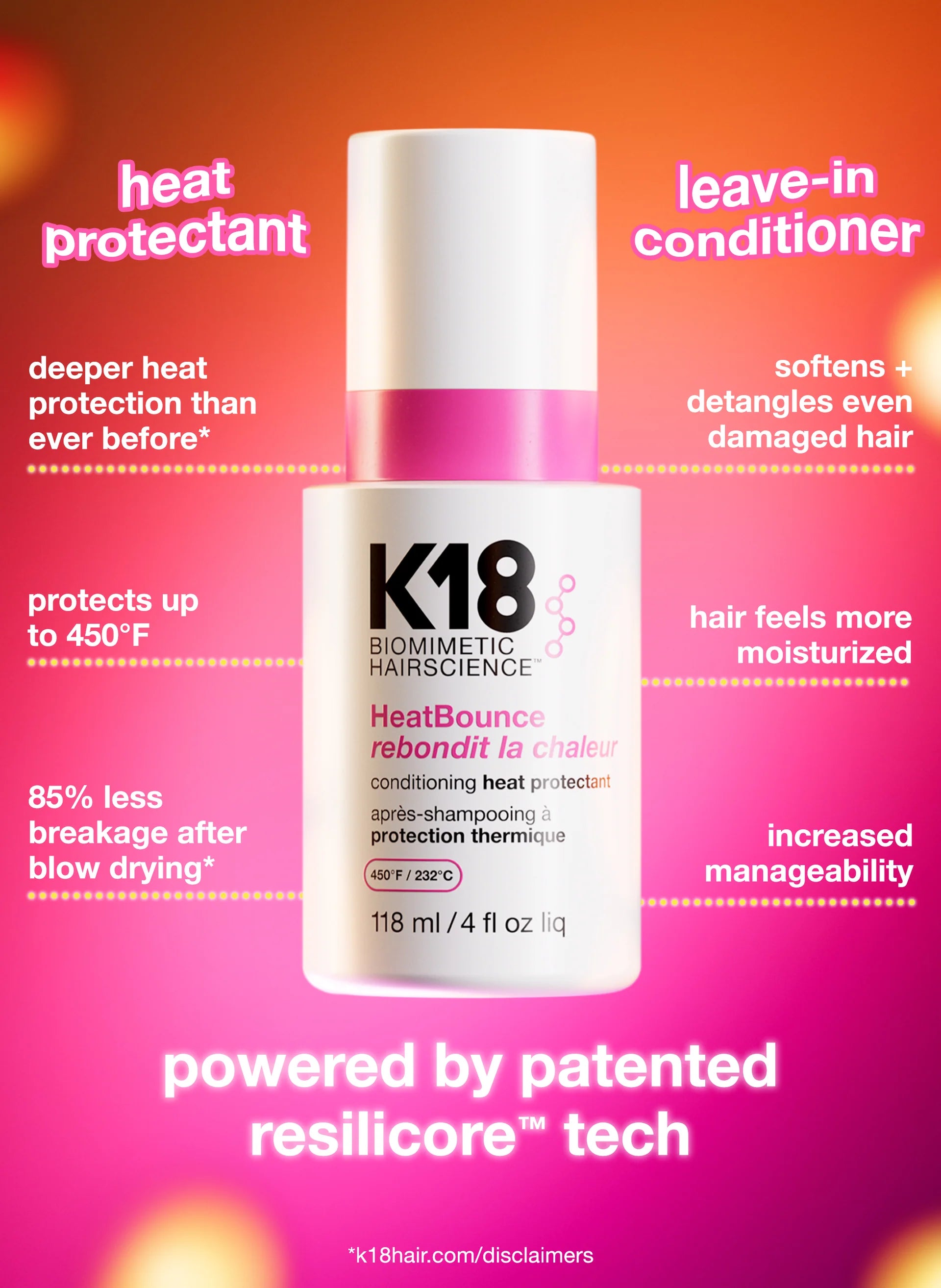 K18 HeatBounce conditioning heat protectant