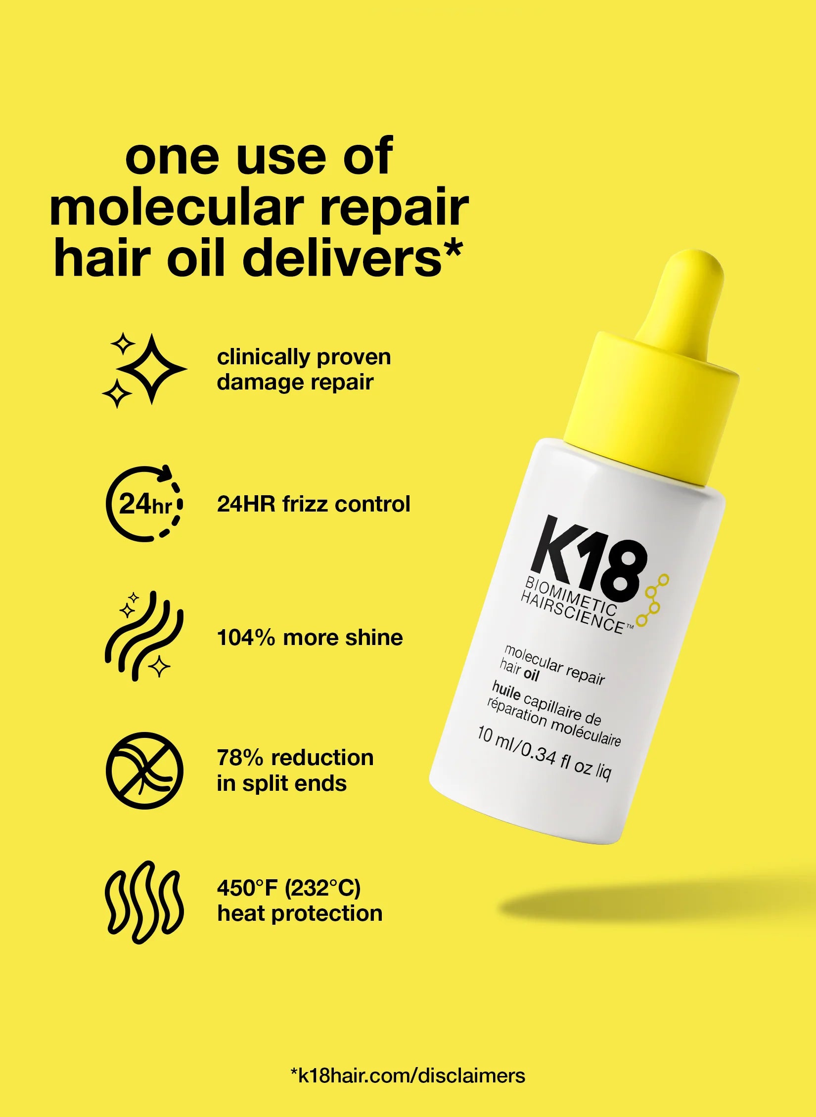 K18 Molecular repair hair oil Travel size