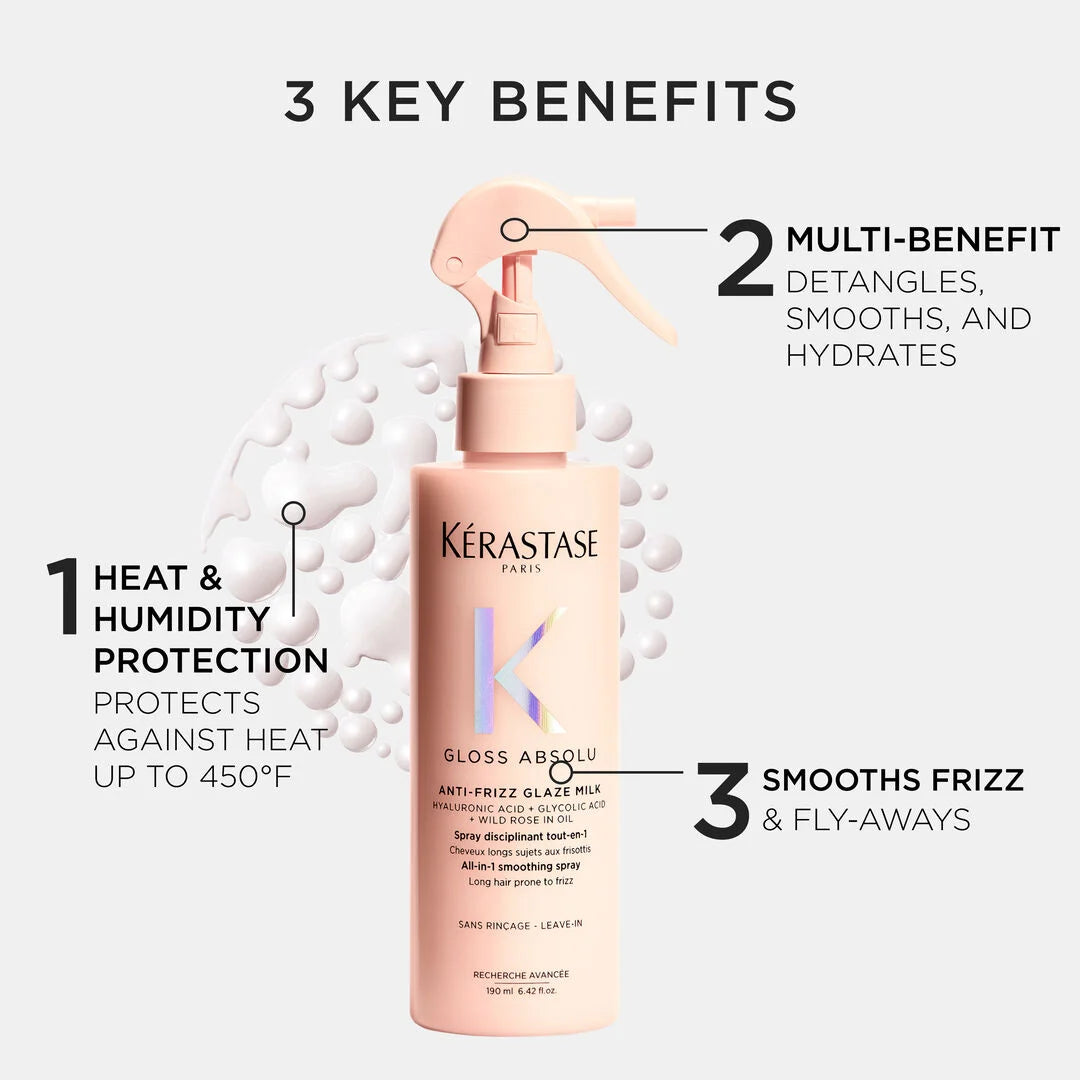 GLOSS ABSOLU GLAZE MILK ANTI-FRIZZ HEAT PROTECTION SPRAY